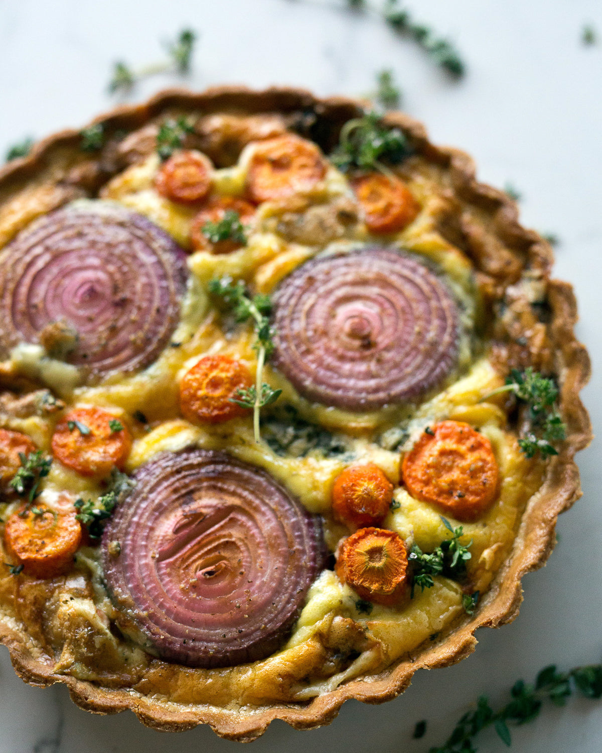 Carrot, red onion & feta tart – Scenic Rim Farm Box