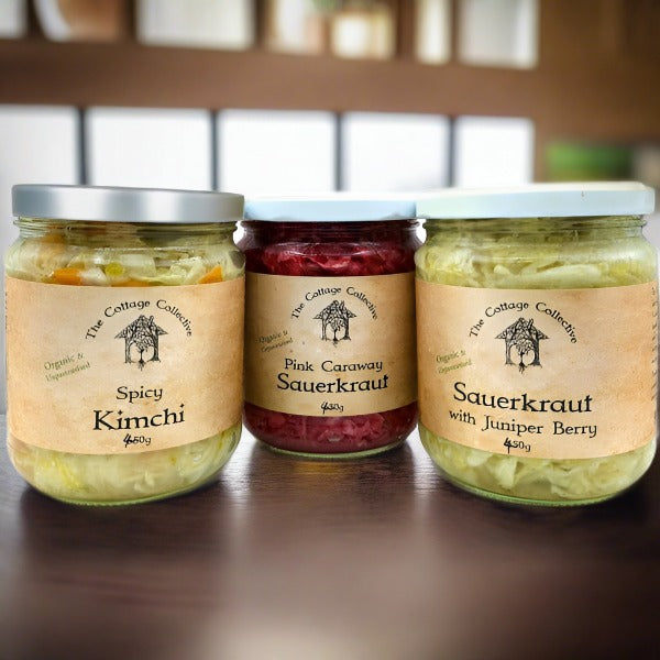 The Cottage Collective Organic Spicy Kimchi & Sauerkraut 450g