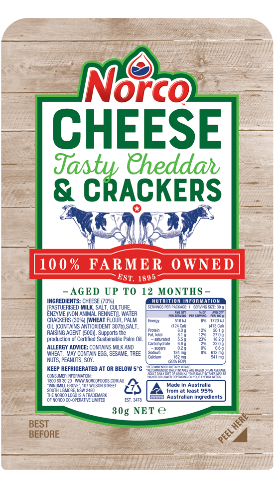 Norco Cheese & Crackers snack pack 30g