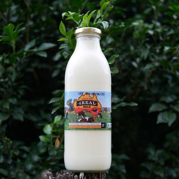 Scenic Rim 4Real Milk 750ml glass bottle